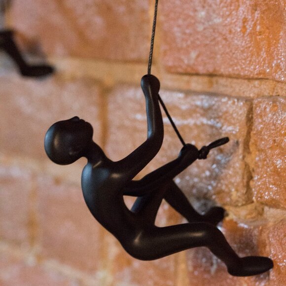 Climbing Man Home Decor Classic Wall-Art Sculpture | 4-Piece | Black - Picture 5 of 5